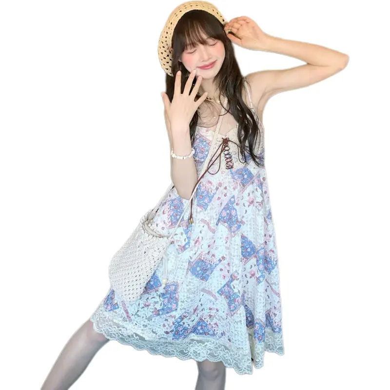 Flowers In Water Slip Dress Women's-1