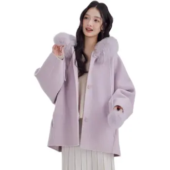 DEAR DEER PUFF Coats Women's Purple