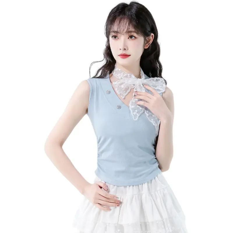 Mu Xiao Xin Tank Tops Women's Light Blue-1