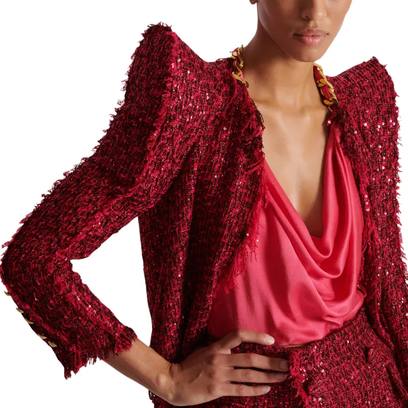 BALMAIN Glitter Tweed Jacket-6