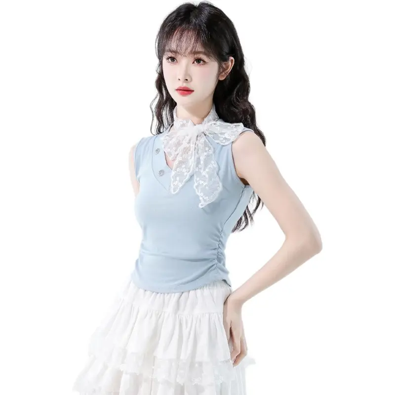 Mu Xiao Xin Tank Tops Women's Light Blue-4