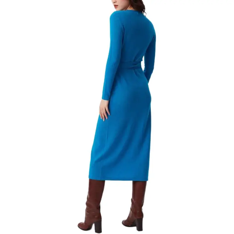 DVF Diane Von Furstenberg DVF Long-Sleeved Dresses Women's Peacock Blue-2