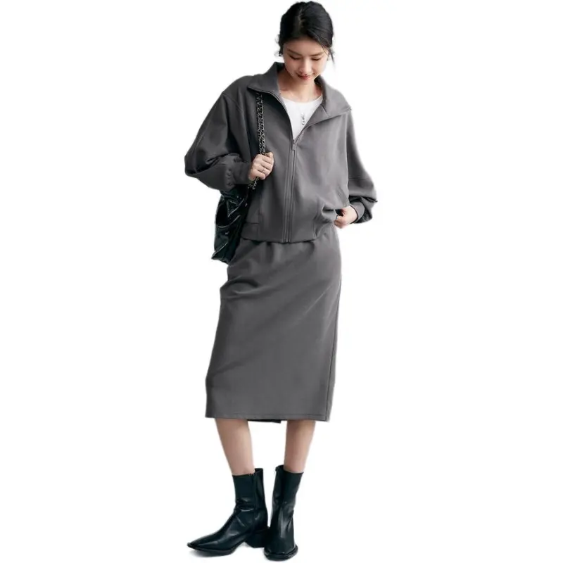 CHUMIAN Sweatshirt Women's Dusty Gray-1