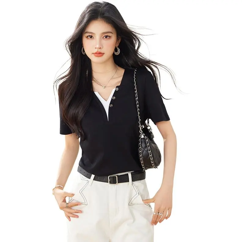 La Chapelle Regular T Shirt Women's Black-2