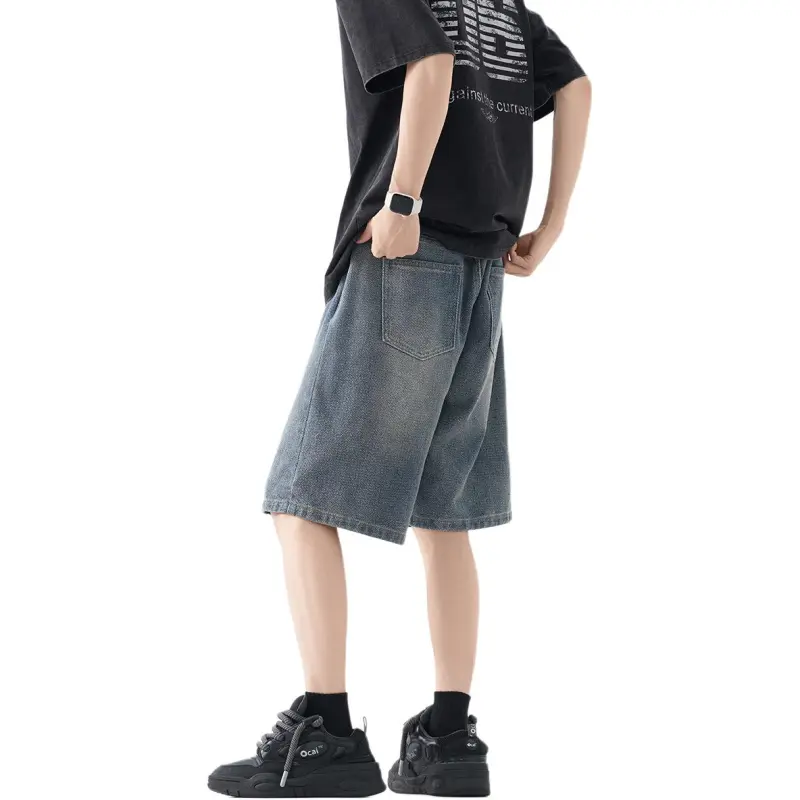 KAIPAINEN Denim Shorts Unisex Vintage Blue-1