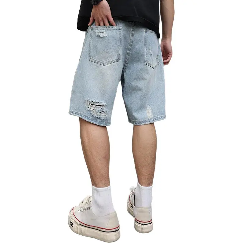 SONGS ALONG Denim Shorts Unisex Light Blue-1