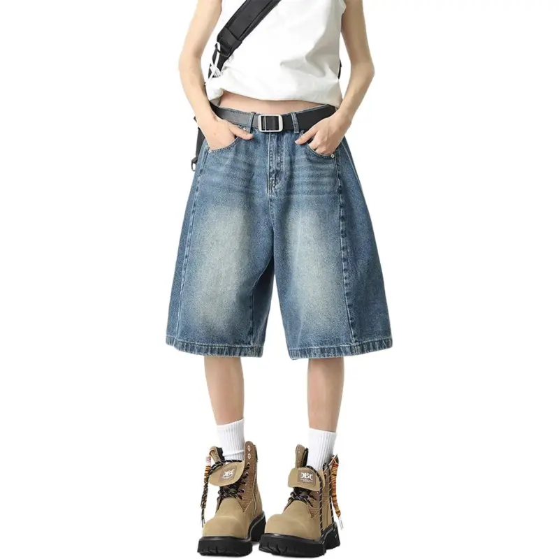 DAFK Denim Shorts Men Vintage Blue -4
