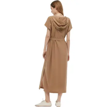 GOELIA Short Sleeved Dress Women's Light Camel