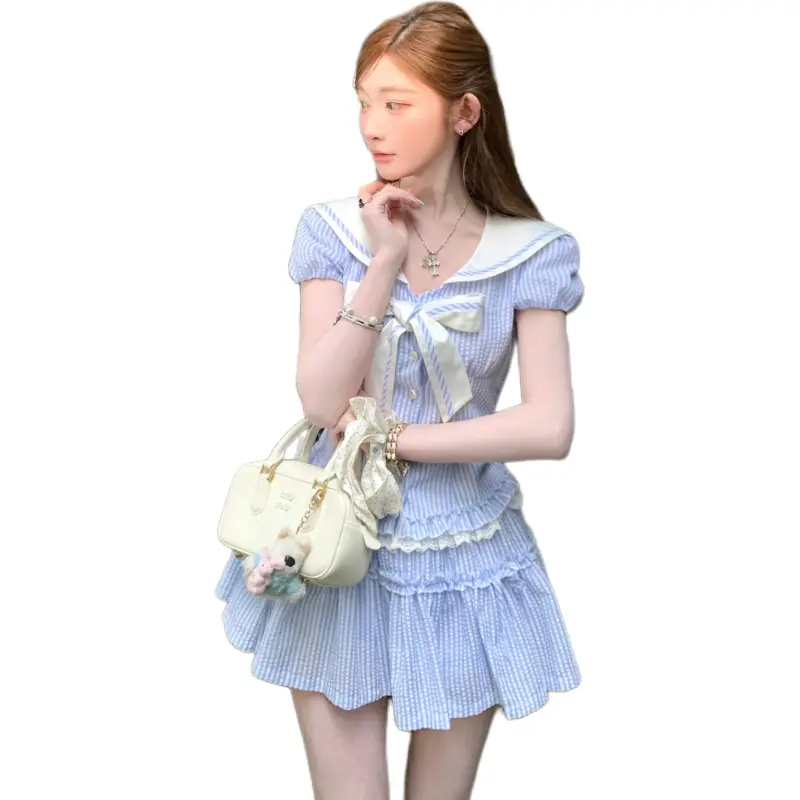 Mu Xiao Xin Skirt Set Women's Blue-1