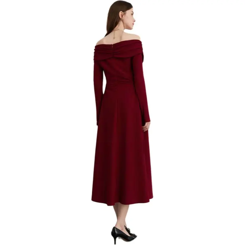 DPLAY Long Sleeved Dress Women's Ancora Red-1