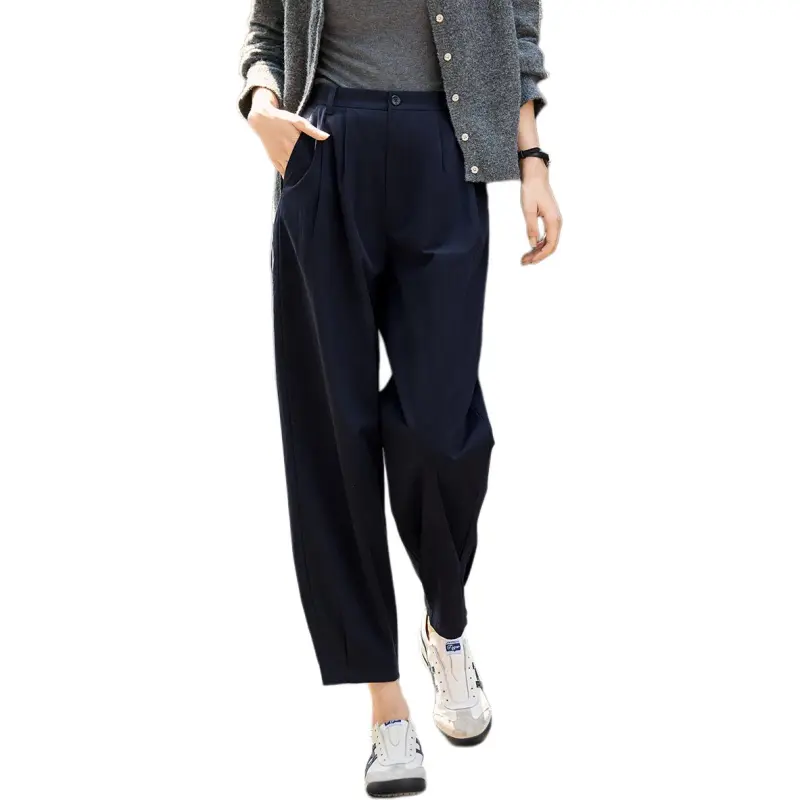Mo Han Yi Mei Casual Pants Women's Navy Blue-6