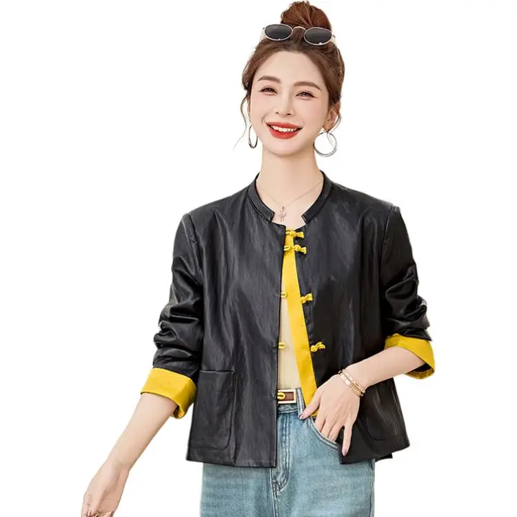 PIERRE CARDIN Cropped Coats Women's Yellow-2