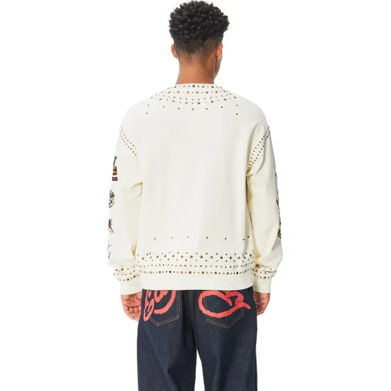 Ed Hardy SS25 Sweatshirt Men's Ivory White-2