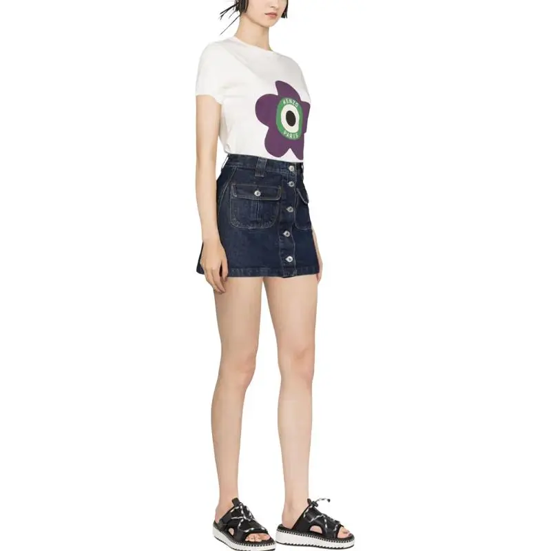 KENZO Drop Shoulder Sleeve T Shirt Women's White-4