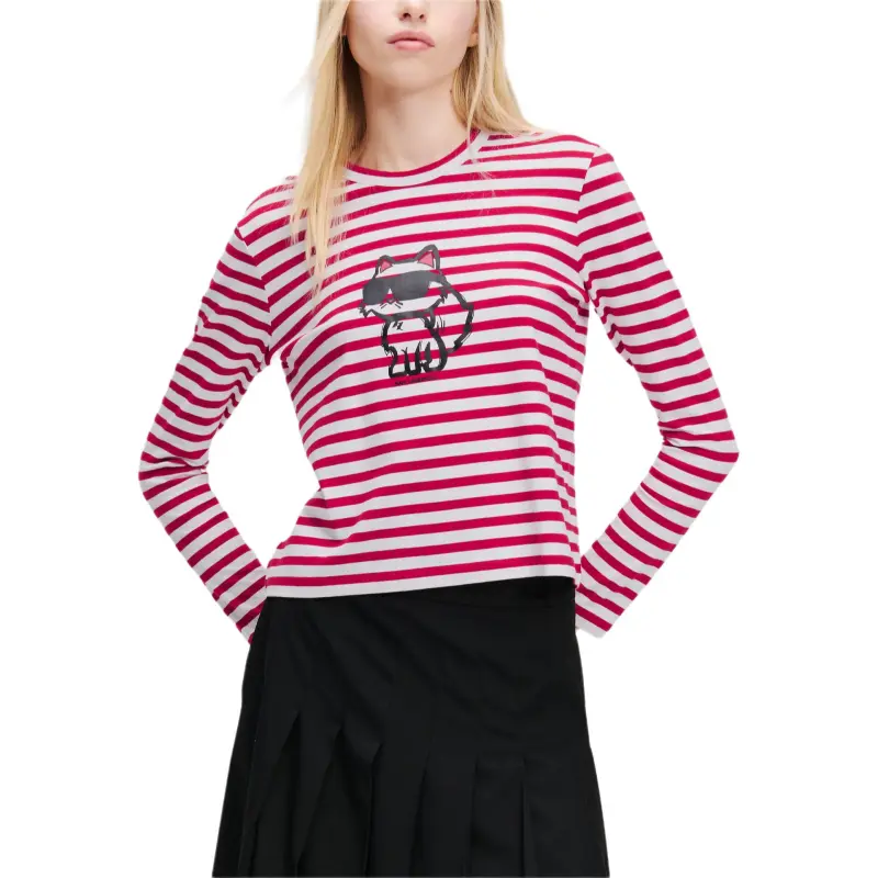 KARL LAGERFELD / Karl Lagerfeld Jeans Ikon Stripe print T shirt-2