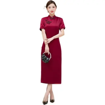 Yi Mengyuan Short Sleeved Dress Women's Red
