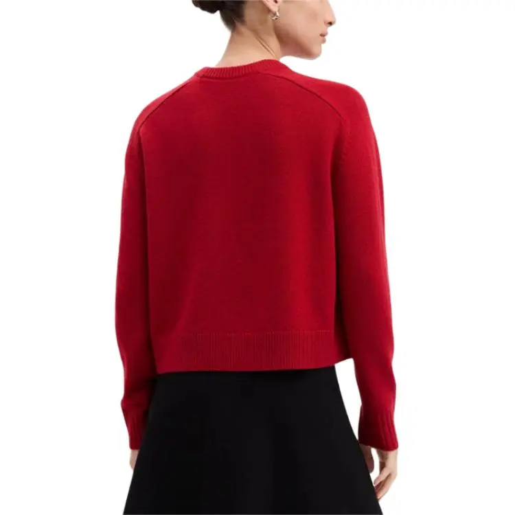 THEORY New Year Cashmere Sweater Women's Starburst Red-3