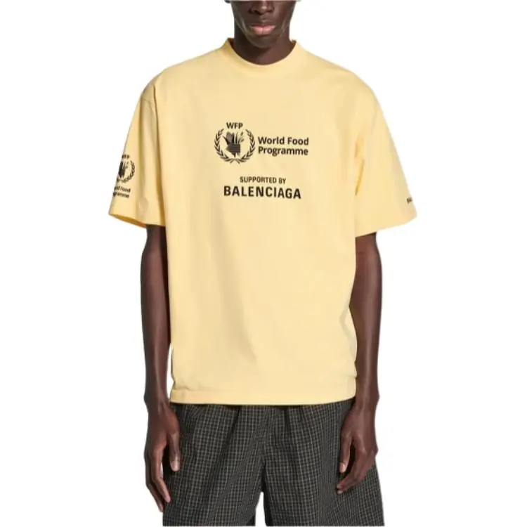 Balenciaga FW25 T Shirt Regular Fit Unisex Light Yellow-2