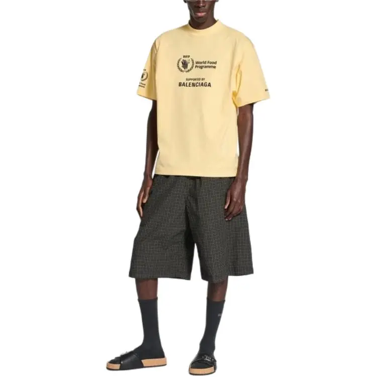Balenciaga FW25 T Shirt Regular Fit Unisex Light Yellow-3
