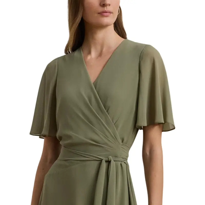 LAUREN RALPH LAUREN Short Sleeved Dress Women's Sage Green-4