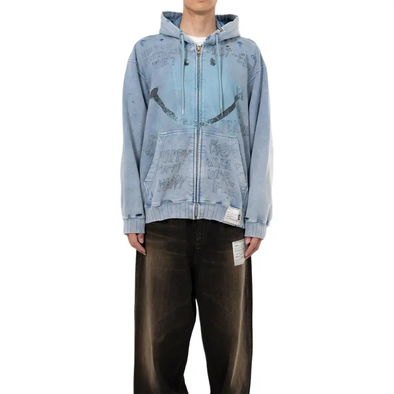 Maison Mihara Yasuhiro Bleached Smiley Face print Hoodie-2