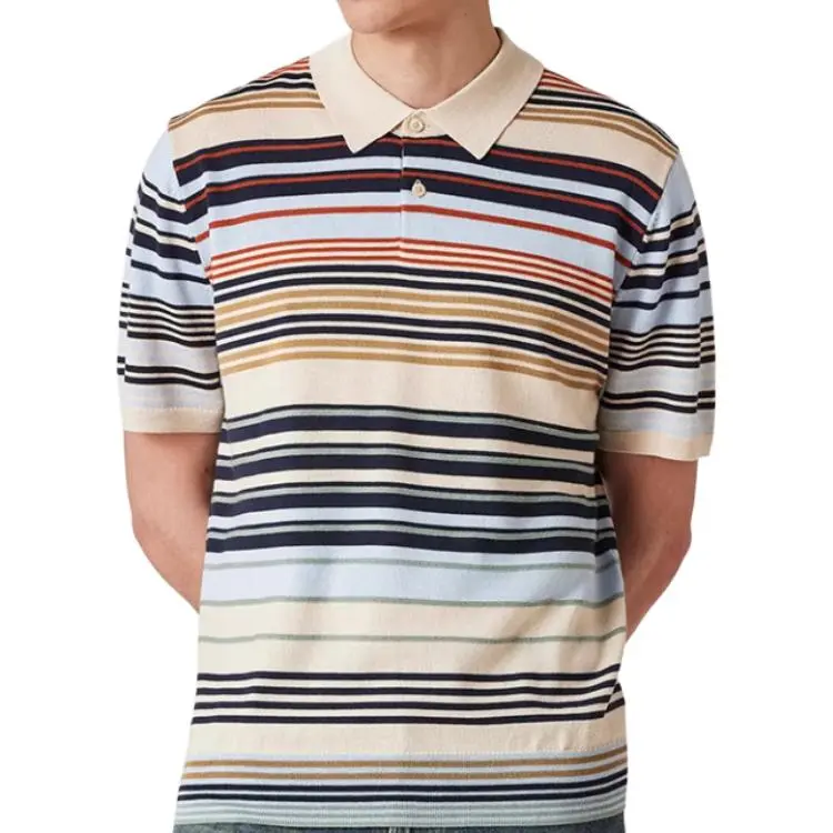 Ps Paul Smith Striped Knitted Polo Shirt-1