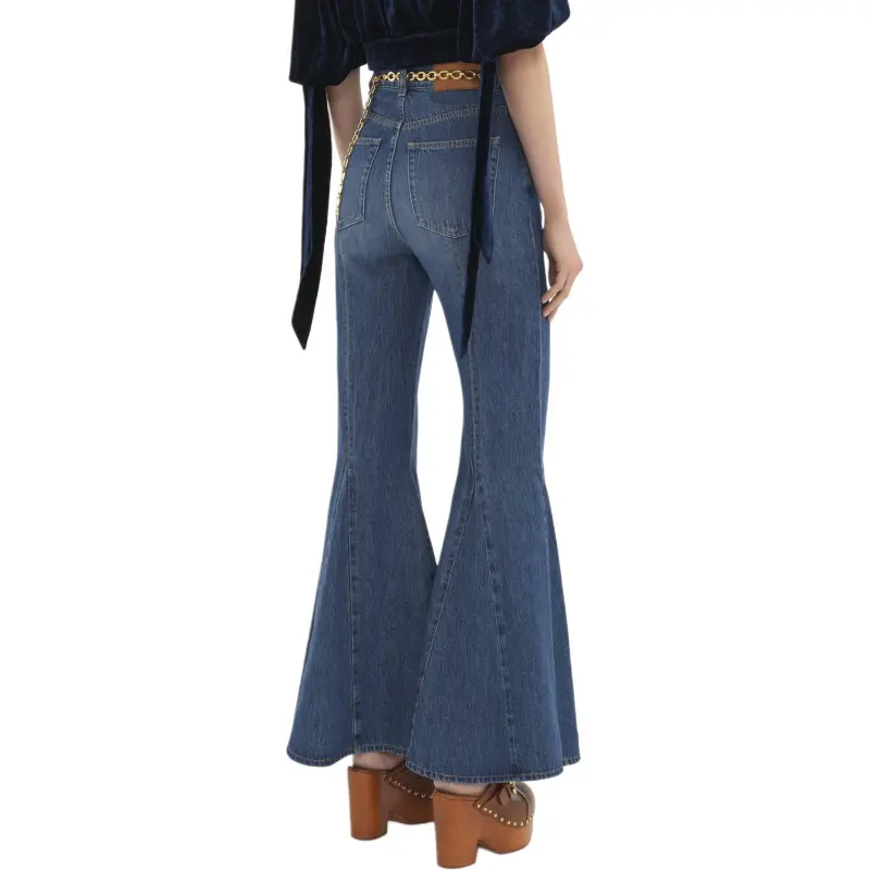 Chloé Logo Patch Flared Jeans-3