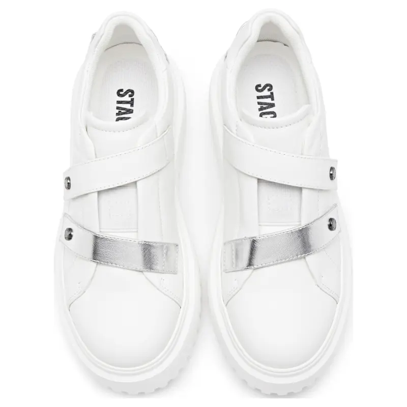 Staccato Refined Sparkling Slip Resistant Low Top Casual Shoes Women's Refreshing White-4