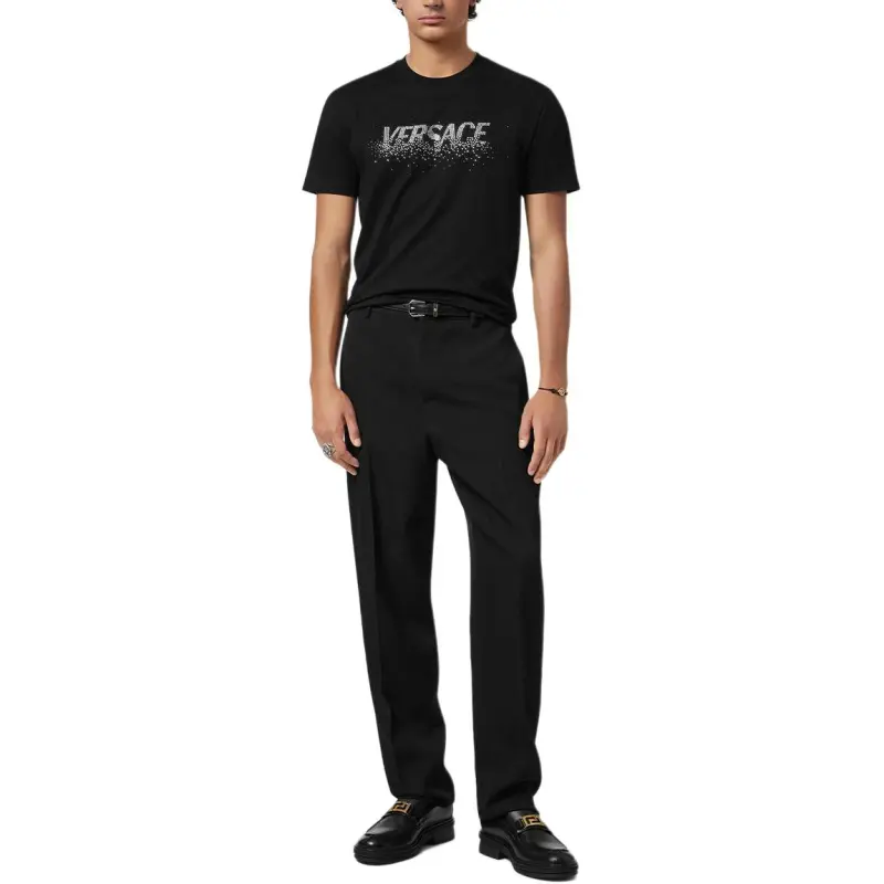 VERSACE Fading VERSACE Crystal embellished T Shirt-1