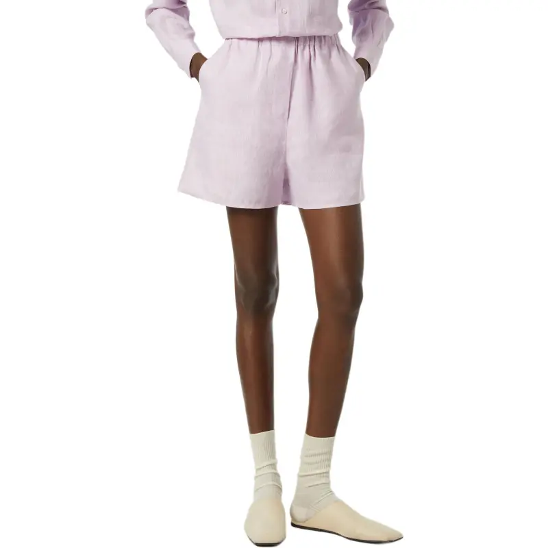 Loro Piana SS25 Angelo Casual Shorts Women's Slate Light Purple-2