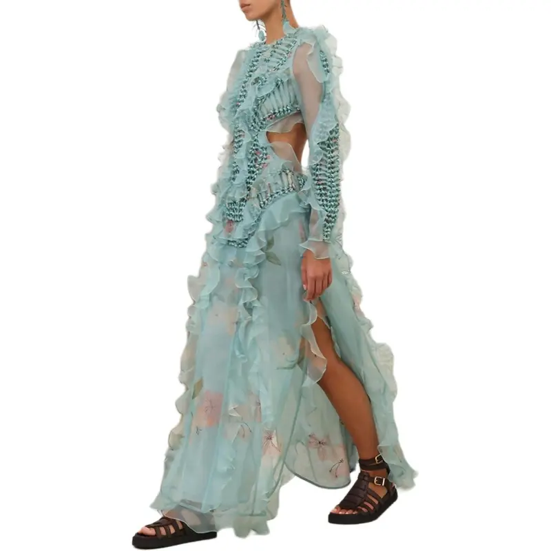 Zimmermann SS25 Long Sleeved Dresses Women's Green-4