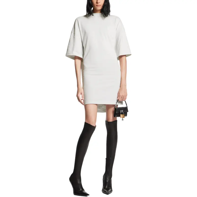 Balenciaga FW25 Short Sleeved Dress Regular Fit Women's White-2