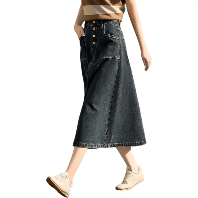 XWI Denim Long Skirt Women's Blue-0