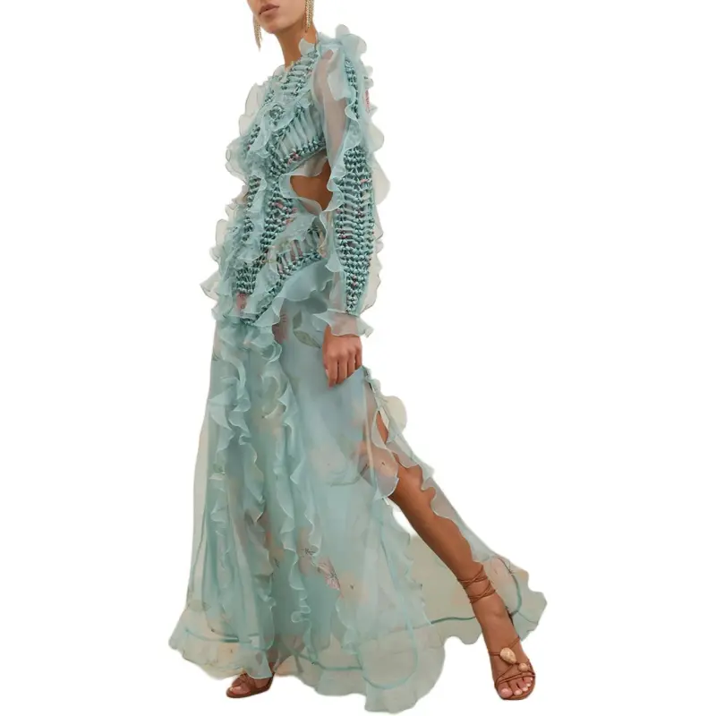 Zimmermann SS25 Long Sleeved Dresses Women's Green-5