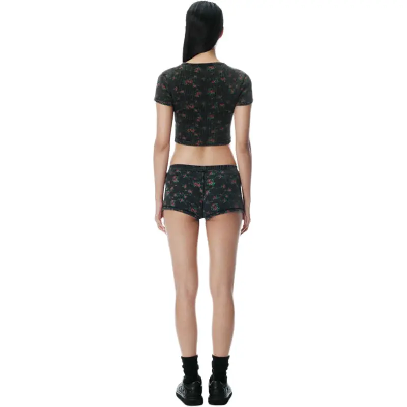 Alexander Wang Bodywear Series SS25 Casual Shorts Women's Washed Black-2