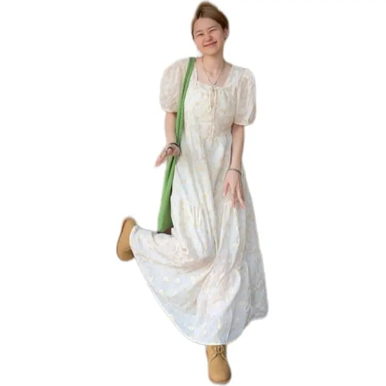 XIANSINIAO Short Sleeved Dress Women's-2