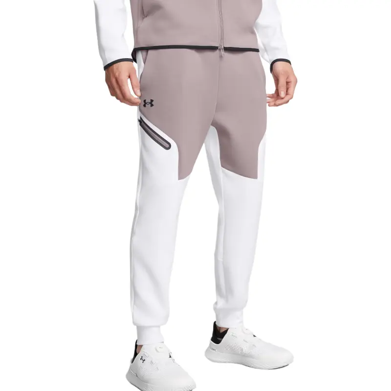 Under Armour Unstoppable FW24 Fleece Joggers Knitted Sweatpants Men's Gray/White-3