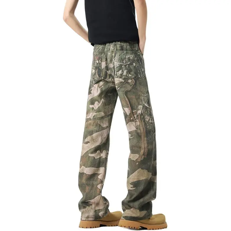 WARNING LIGHT Jeans Unisex Green-1