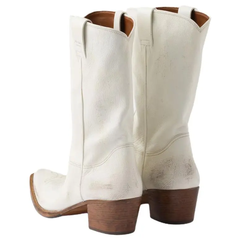 PRADA Ankle Boots 4.5cm Women's White-3