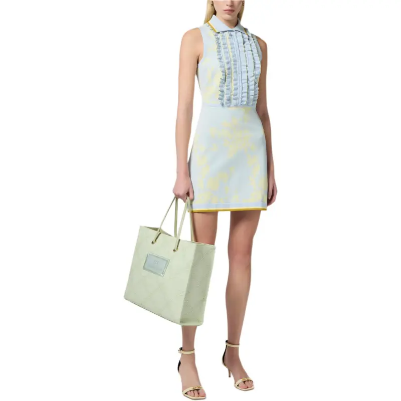 Elisabetta Franchi Sleeveless Dress Women's Sky Blue-1