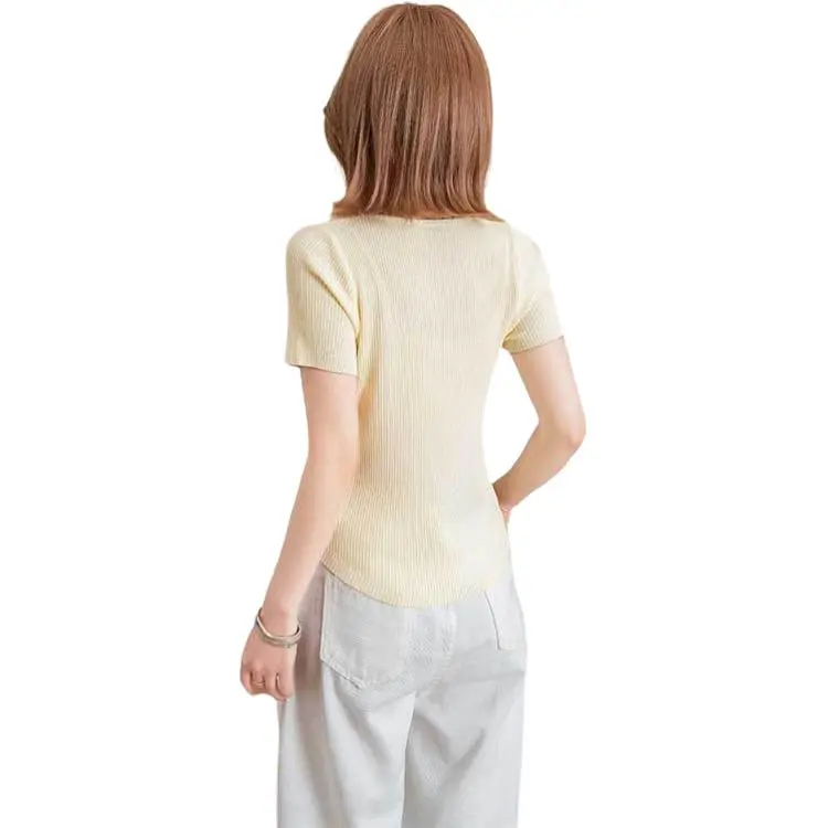 FAWENXIANGZI T Shirts Women's Yellow-1