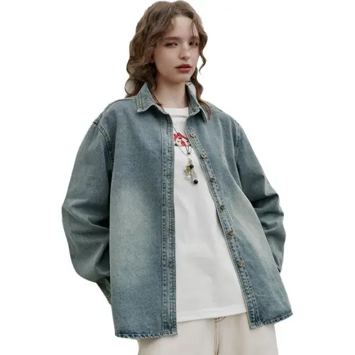 ELF SACK Shirts Women's Denim Light Blue
