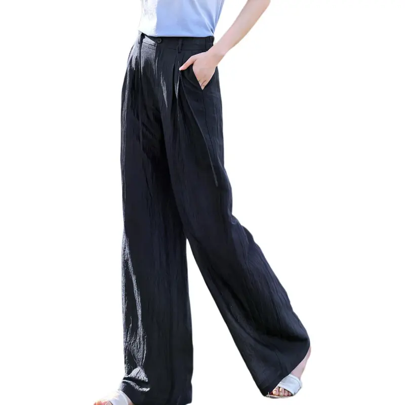 XWI Casual Pants Women's Navy Blue-2