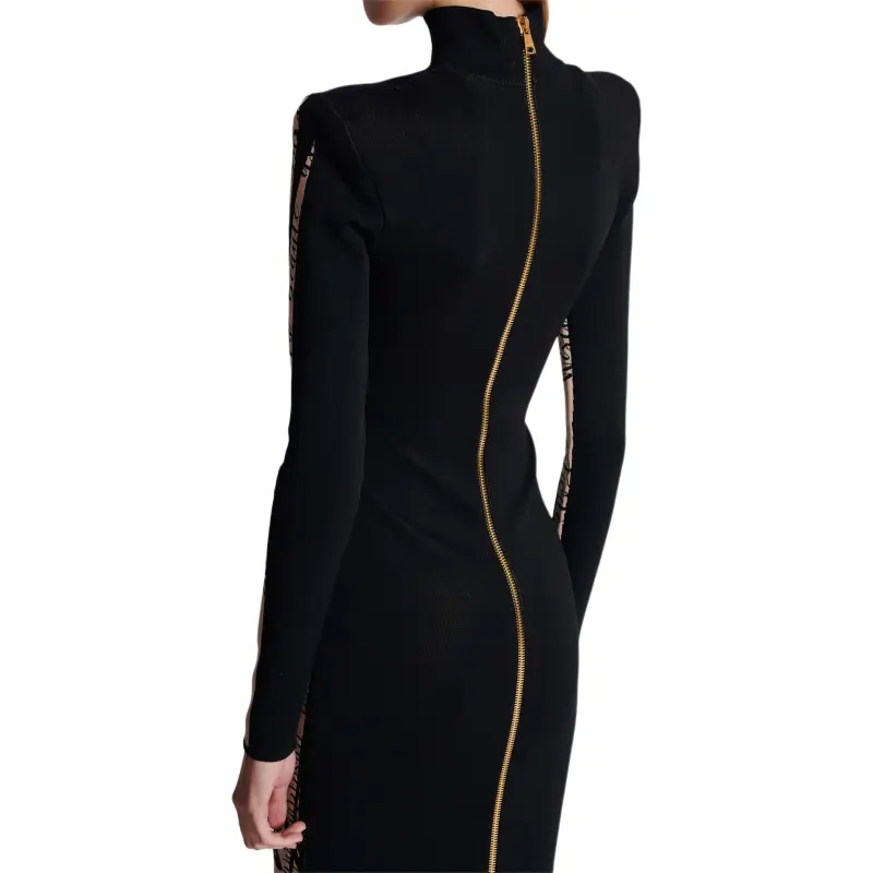 BALMAIN Logo embroidered Maxi Dress-7