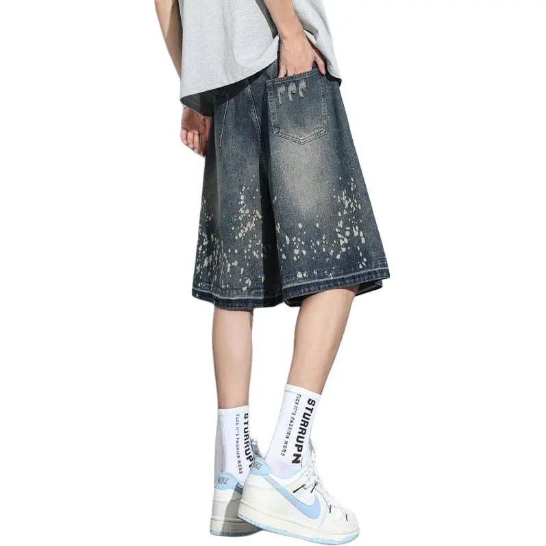 FASTFISH Denim Shorts Unisex Vintage Blue-3