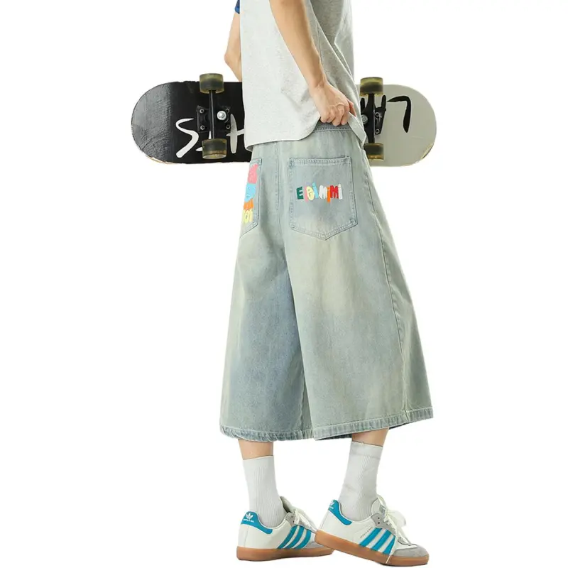 DEAR BETSY Denim Shorts Unisex Light Blue-3