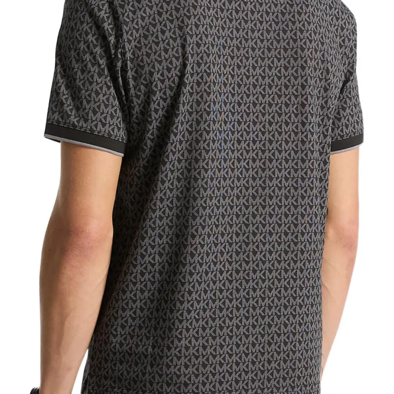 MICHAEL KORS Greenwich Signature Logo Print Cotton Polo Shirt-2