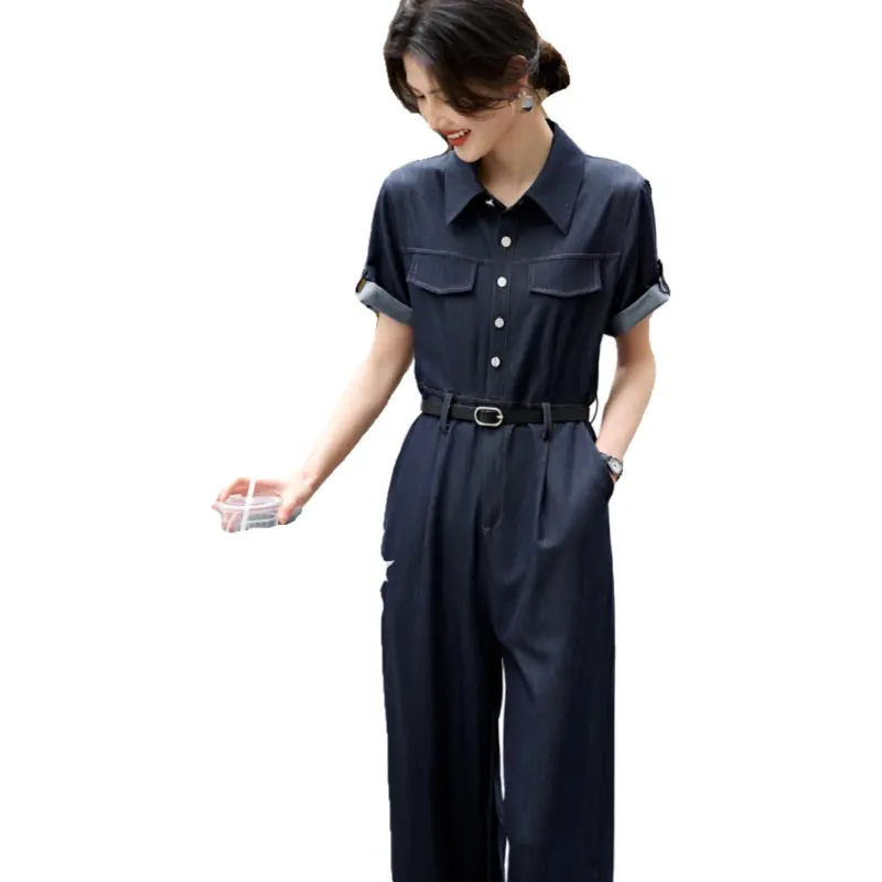 LUYOUYE Jumpsuit Women's Denim Blue-1