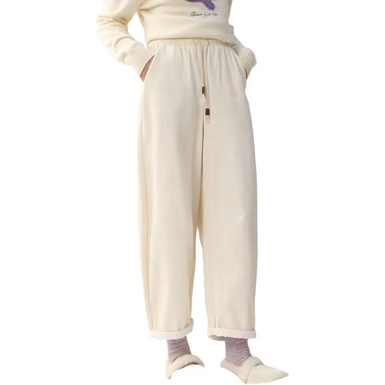 ZIHAN Casual Pants Women's Beige Gold-1