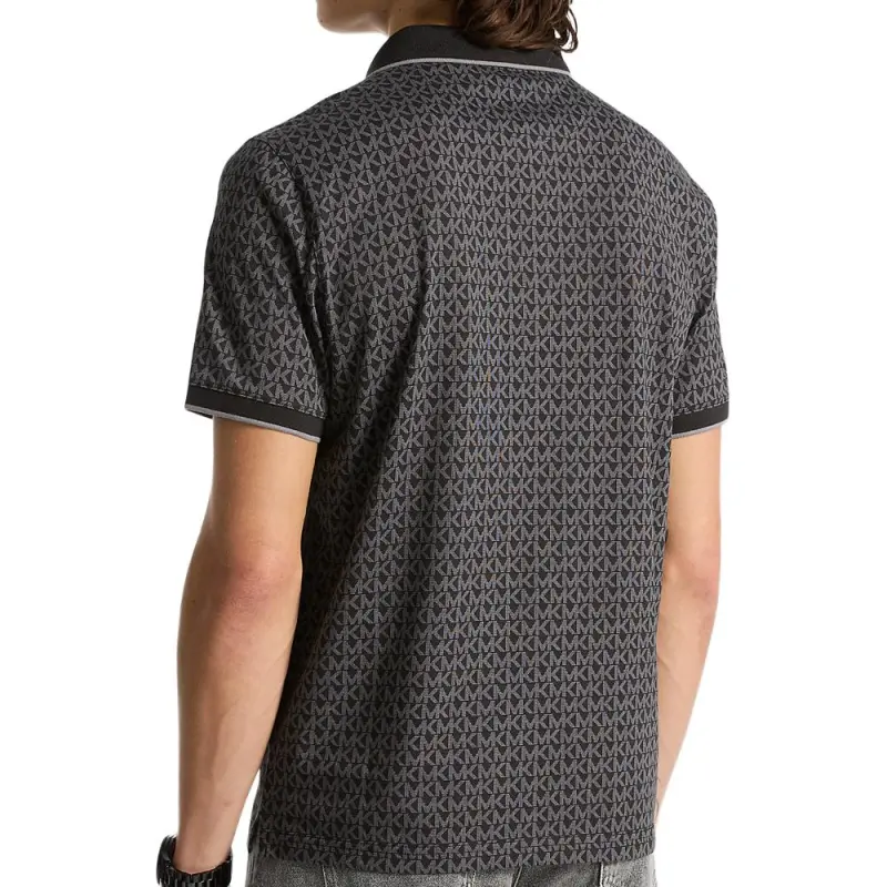 MICHAEL KORS Greenwich Signature Logo Print Cotton Polo Shirt-1